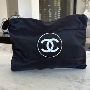 Chanel Black Cosmetic Large Pouch